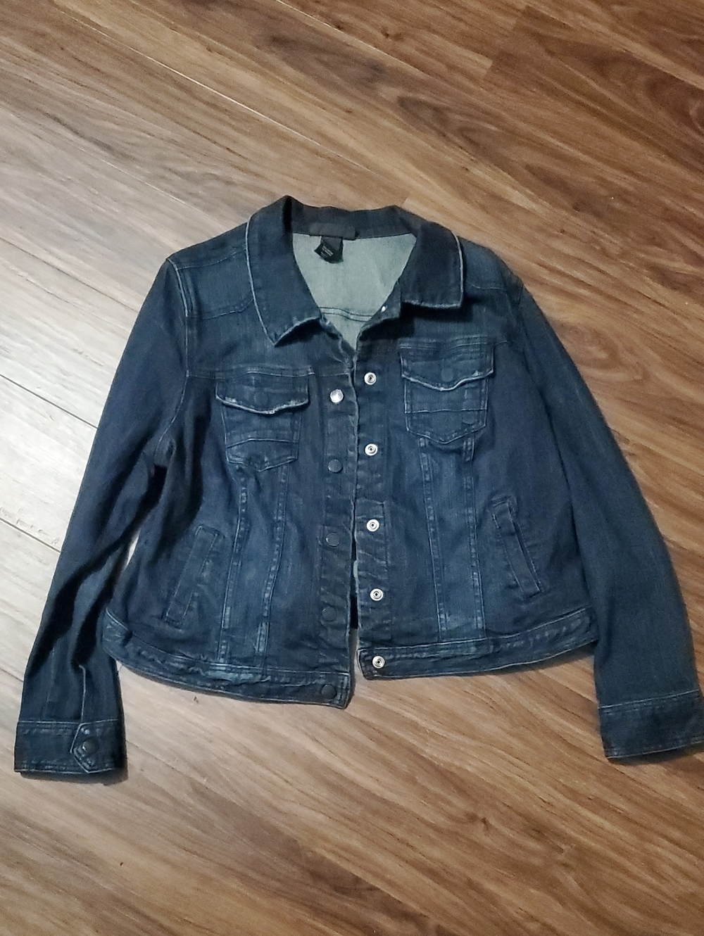 Lane Bryant Dark Blue Denim Jacket with Button Front